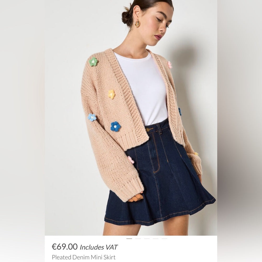 Apricot 🍑 - pleaded denim skirt