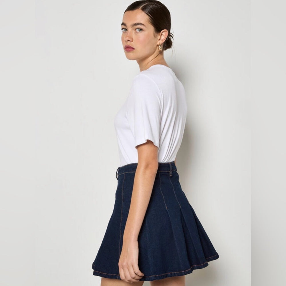 Apricot 🍑 - pleaded denim skirt