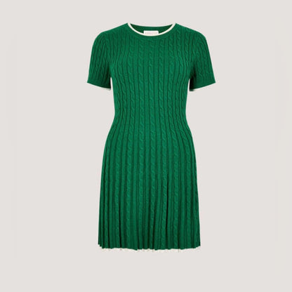 APRICOT 🍑 - Green cable Ribbed Knit Dress