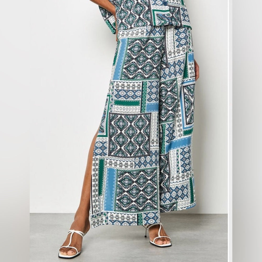 APRICOT 🍑-Folk Patchwork Wide Leg Trousers