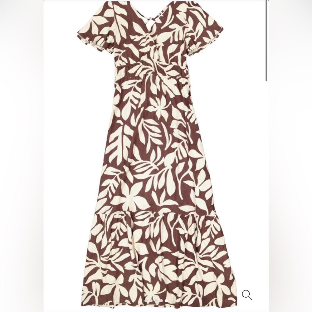 GARCIA-  Brown and Cream Floral Dress