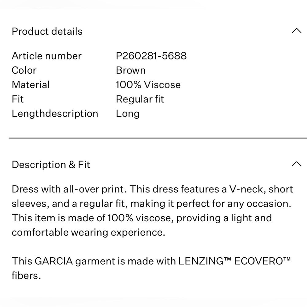 GARCIA-  Brown and Cream Floral Dress