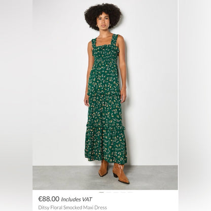APRICOT 🍑-  Floral Green Maxi Dress