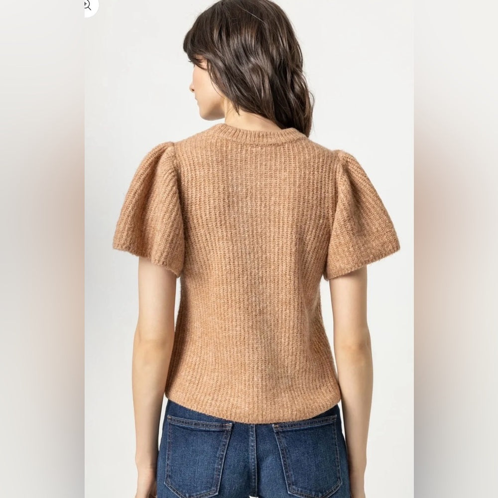 Lilla 🌷- Butterfly Sleeve Knit Top — Camel