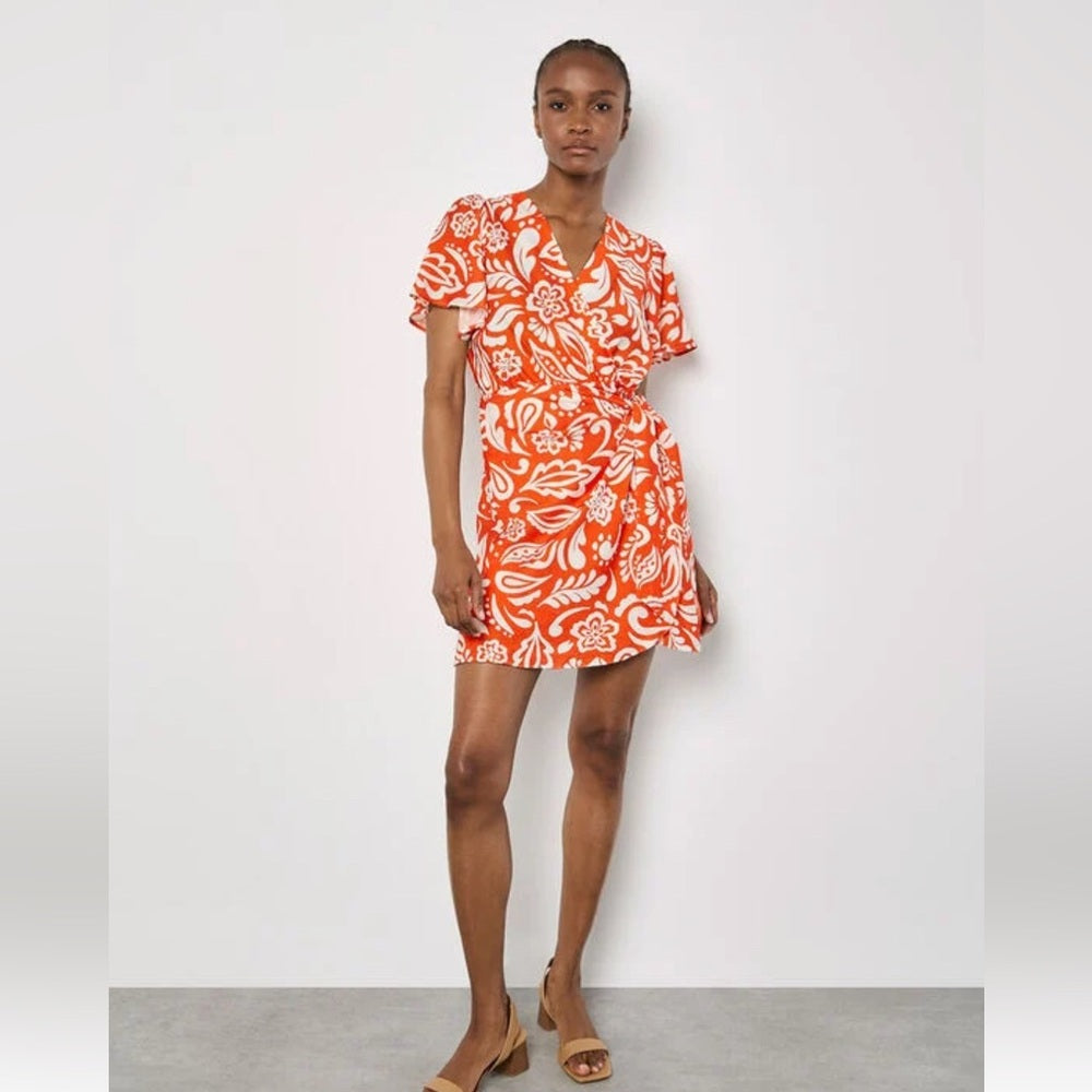 Floral Paisley Wrap Mini Dress