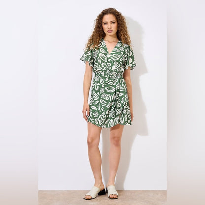 Floral Paisley Wrap Mini Dress