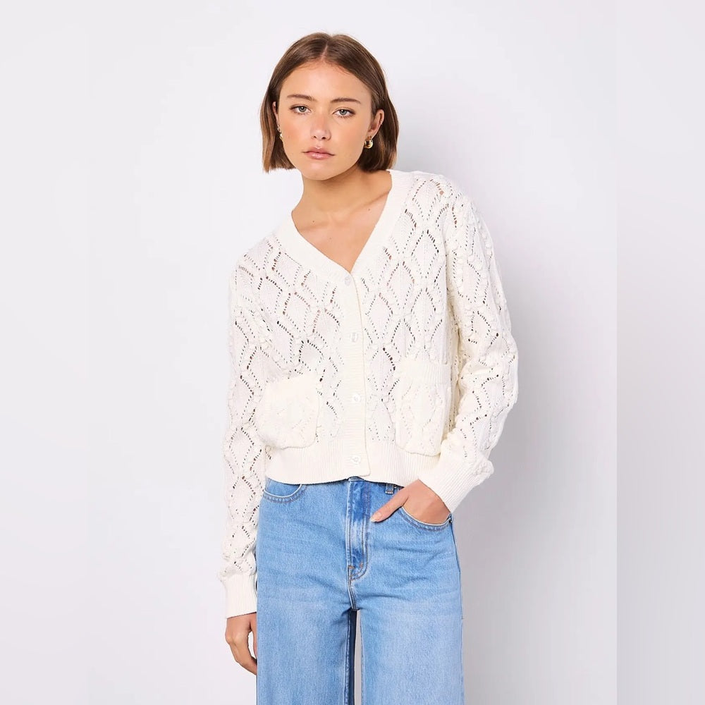APRICOT 🍑- Pointelle cardigan knit
