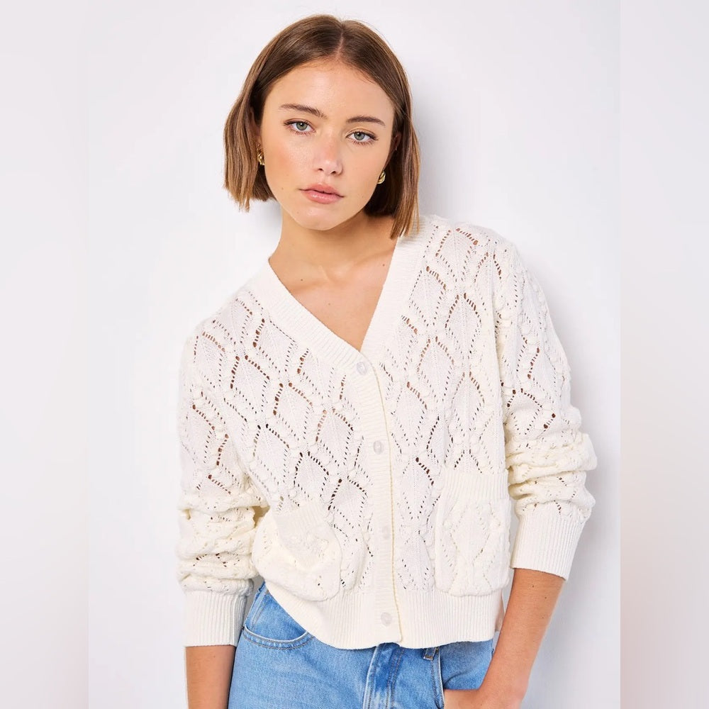 APRICOT 🍑- Pointelle cardigan knit