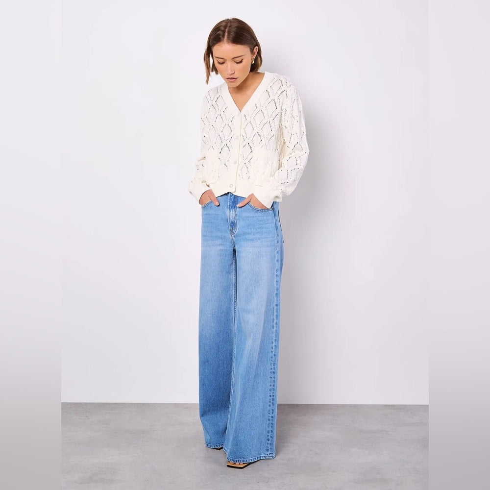 APRICOT 🍑- Pointelle cardigan knit