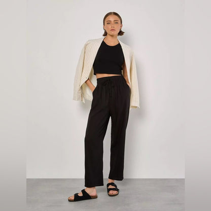 APRICOT- 🍑OMG 🩷 - Black Linen & Viscose Pants!!!!!