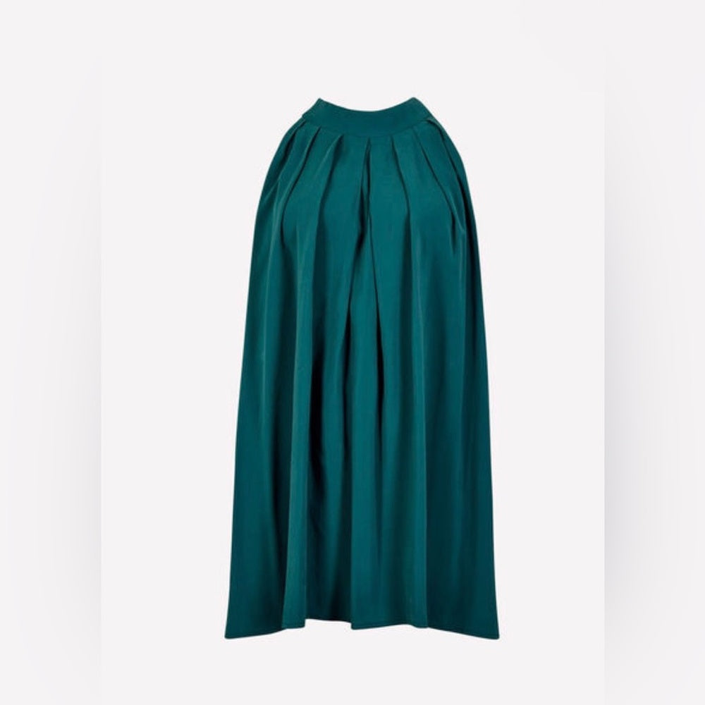 APRICOT 🍑 - Sleeveless Teal Pleated Swing Top