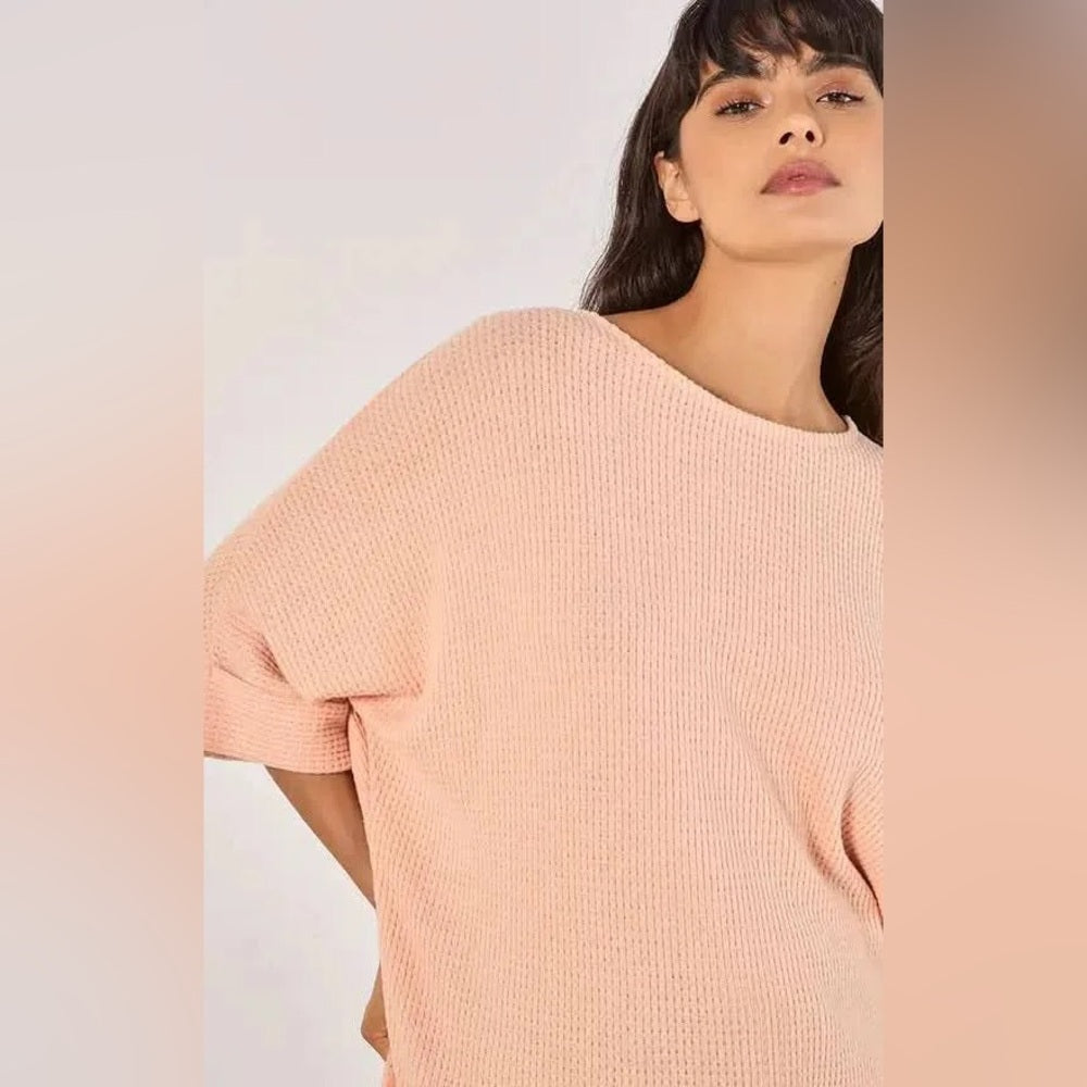 APRICOT 🍑 - Peach Boatneck Knit Top