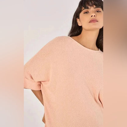 APRICOT 🍑 - Peach Boatneck Knit Top