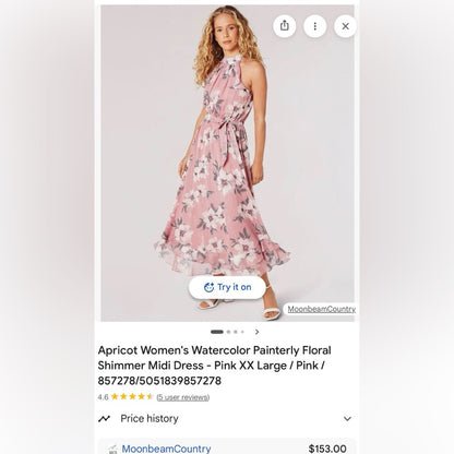 APRICOT Pink Floral Maxi Dress with Halter Neck