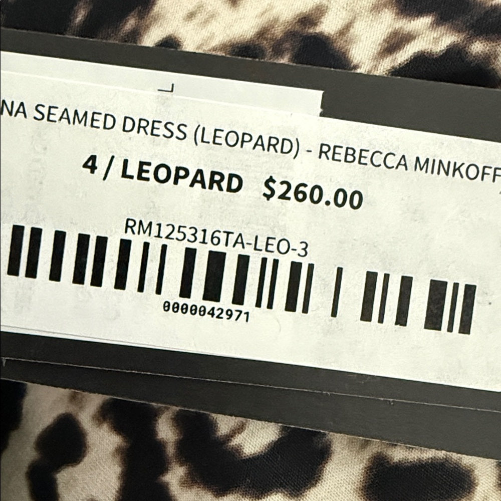 REBECCA MINKOFF - Square-Neck Leopard Print Sundress in Black and Cream