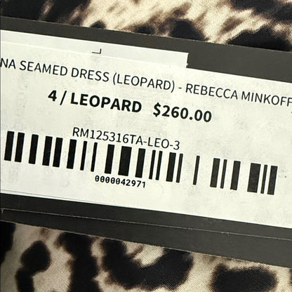 REBECCA MINKOFF - Square-Neck Leopard Print Sundress in Black and Cream