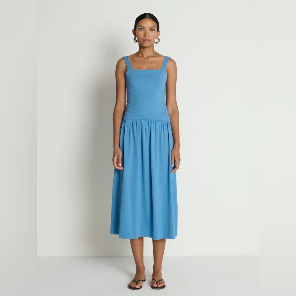 Nation LTD Blue Square-Neck Midi Dress
