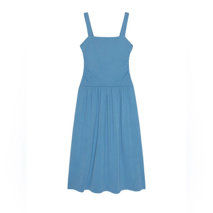 Nation LTD Blue Square-Neck Midi Dress