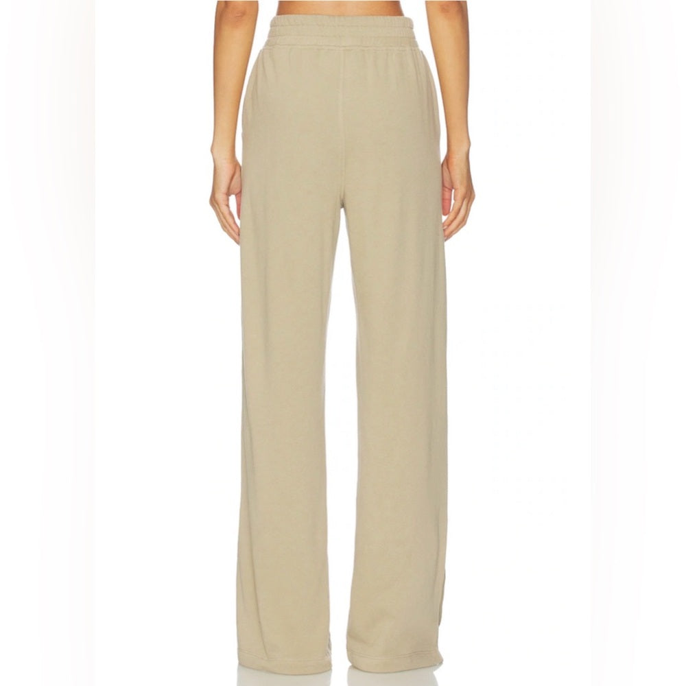 Nation LTD- Wide-Leg Split Hem Pull-On Pants in Light Beige
