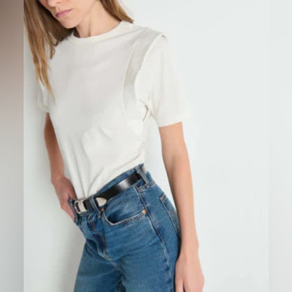 NATION LTD. - Thea Sleeve Inset Top, Porcelain