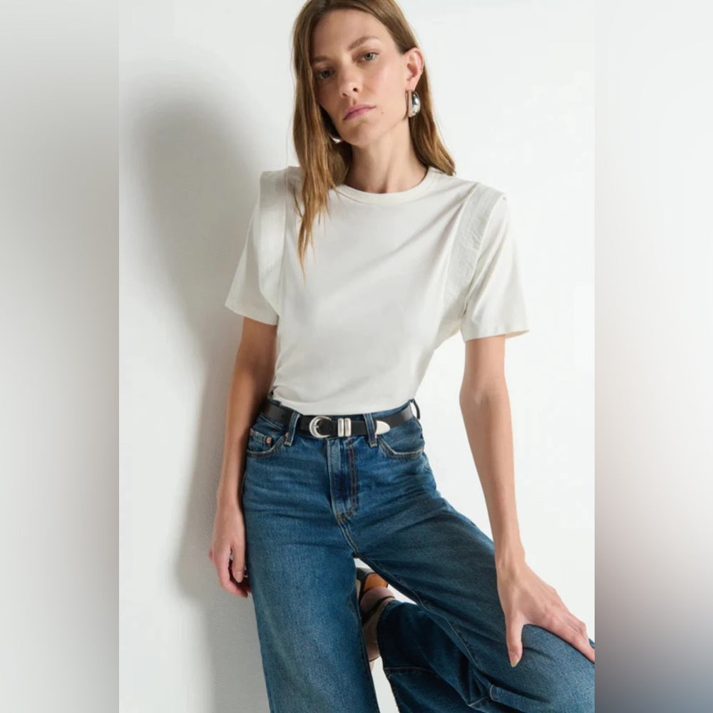 NATION LTD. - Thea Sleeve Inset Top, Porcelain