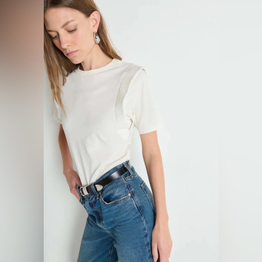 NATION LTD. - Thea Sleeve Inset Top, Porcelain