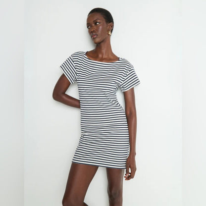 Nation Ltd - Rosie Mini Dress Navy Breton Stripe