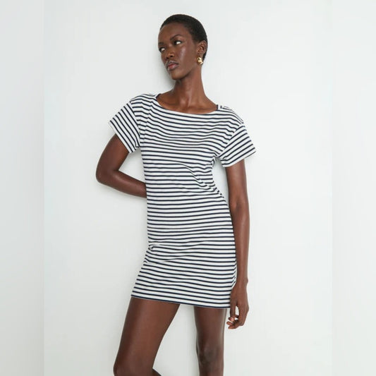 Nation Ltd - Rosie Mini Dress Navy Breton Stripe