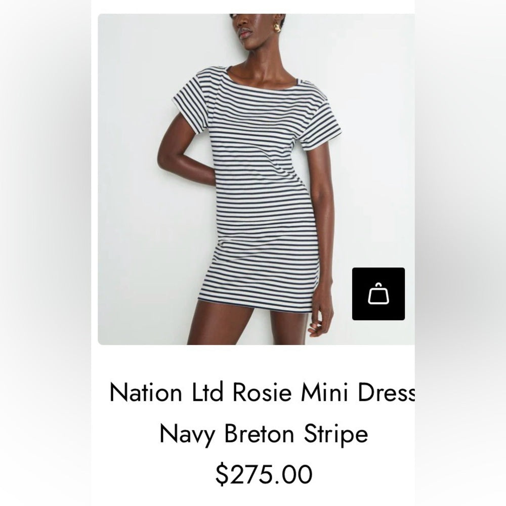 Nation Ltd - Rosie Mini Dress Navy Breton Stripe