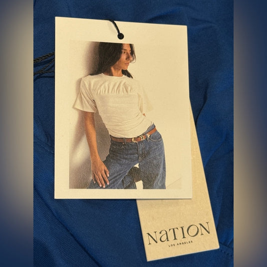Nation Los - DANICA Tee  Blue Crewneck Sweatshirt with Tag