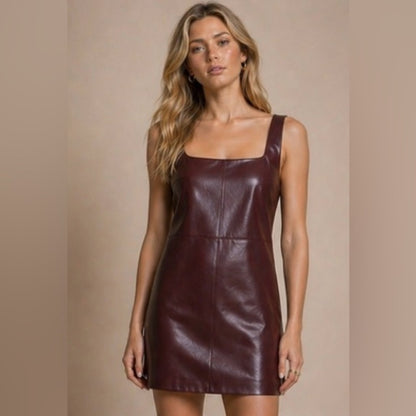 Rebecca Minkoff Brown Faux Leather Mini Dress