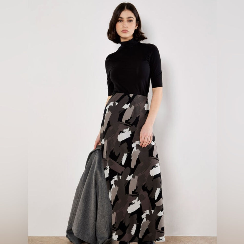 Apricot 🍑- Brushstroke Bias Maxi Skirt