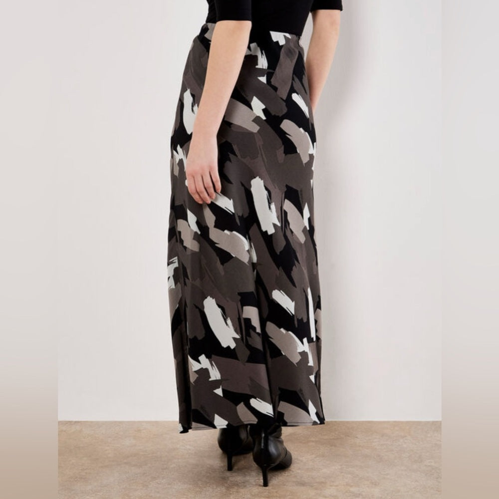 Apricot 🍑- Brushstroke Bias Maxi Skirt