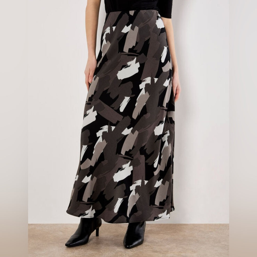 Apricot 🍑- Brushstroke Bias Maxi Skirt