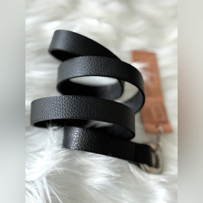 🇨🇦 Brave Leather Collection - Black wrap belt with Silver buckles