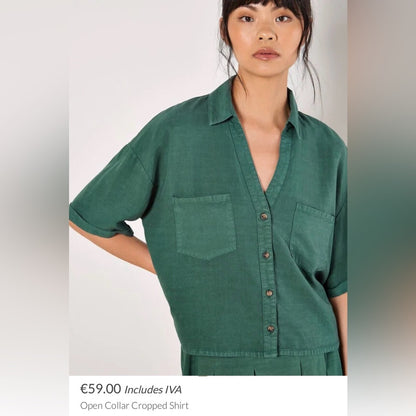 Apricot 🍑 - Green Button-Front top Set -