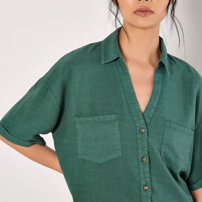Apricot 🍑 - Green Button-Front top Set -