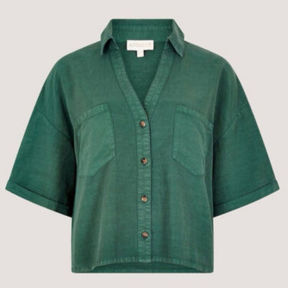 Apricot 🍑 - Green Button-Front top Set -