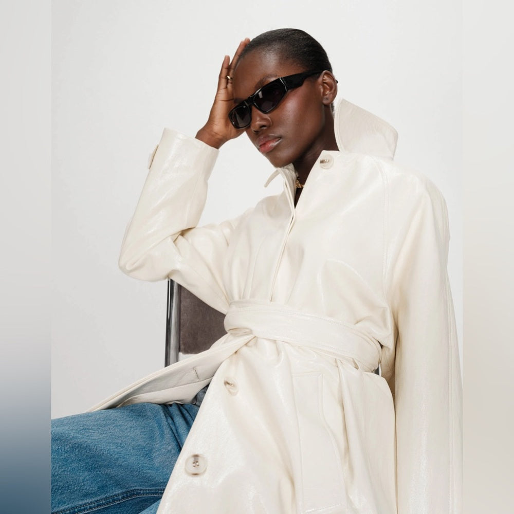 Grace & Mila - Cream Belted Trench Coat
