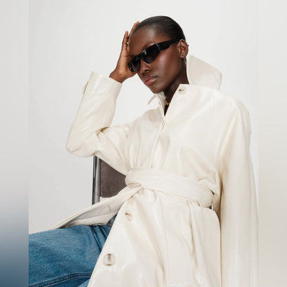 Grace & Mila - Cream Belted Trench Coat