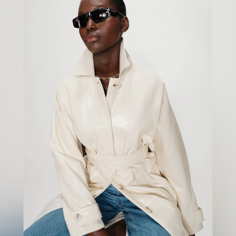 Grace & Mila - Cream Belted Trench Coat