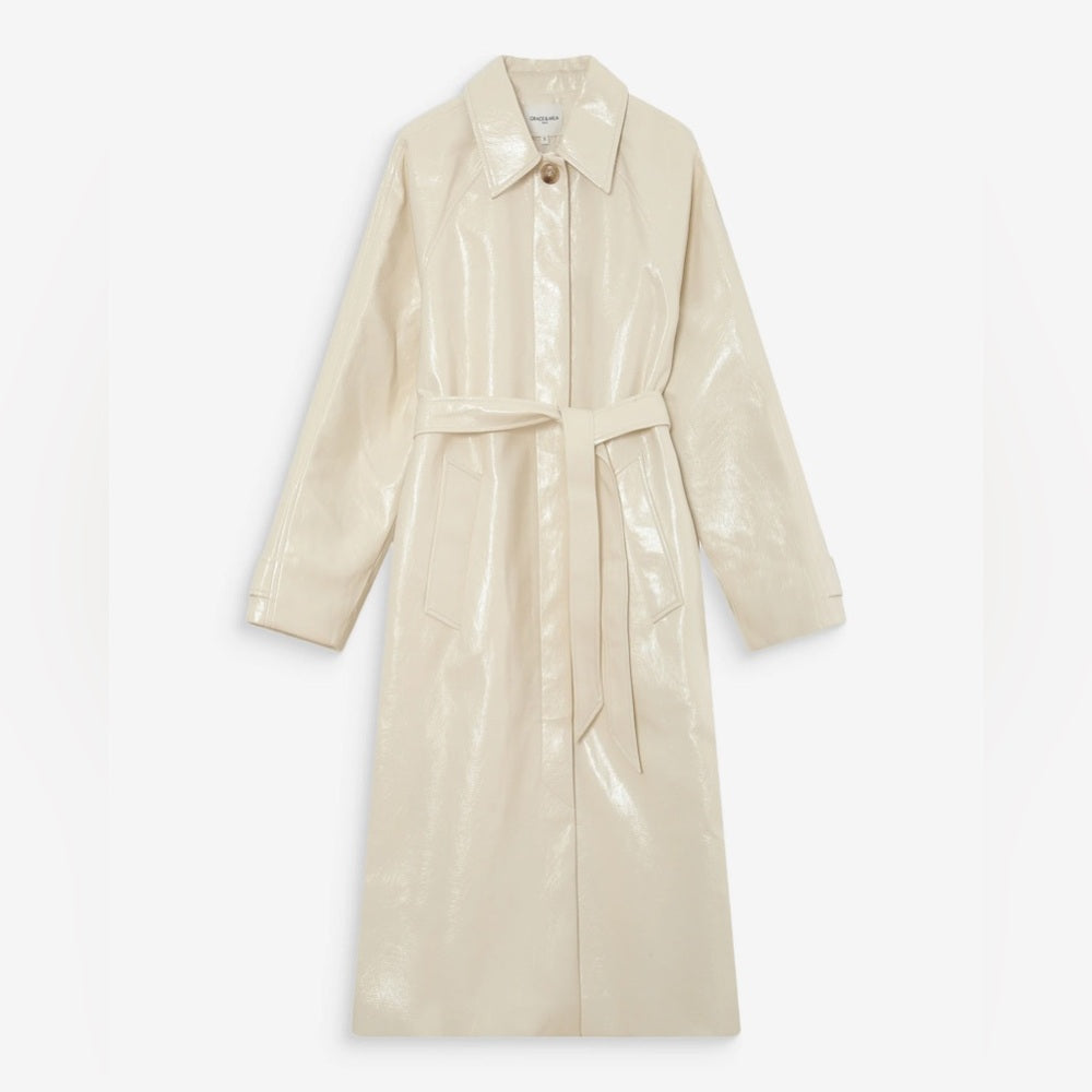 Grace & Mila - Cream Belted Trench Coat