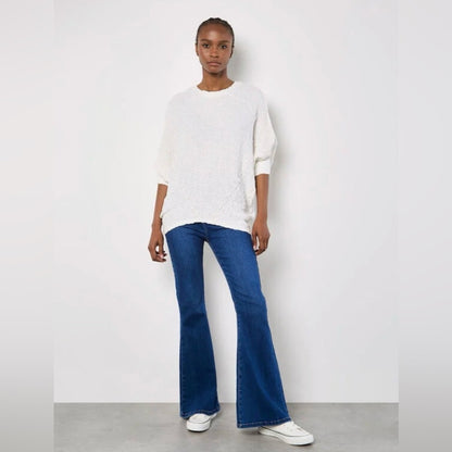 APRICOT 🍑 - White Textured Oversized Top