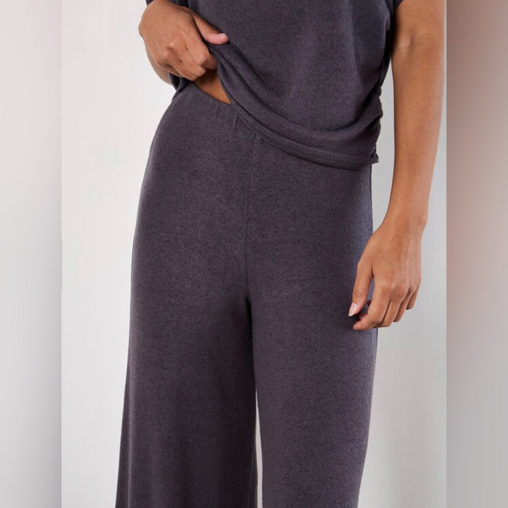 APRICOT 🍑- Soft! Wide-Leg Knit Drawstring Pants - Grey