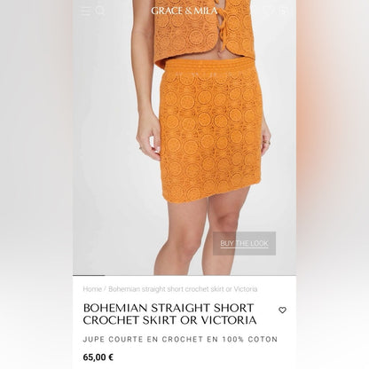 Grace & Mila - Victoria short Skirt - Orange