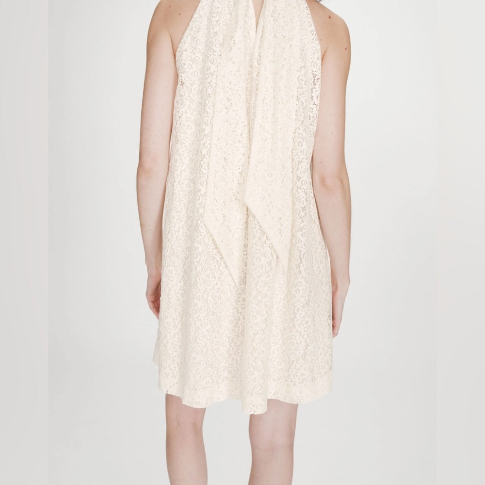 Grace & Mila - Sleeveless short lace dress ecru Vasarely