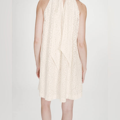 Grace & Mila - Sleeveless short lace dress ecru Vasarely