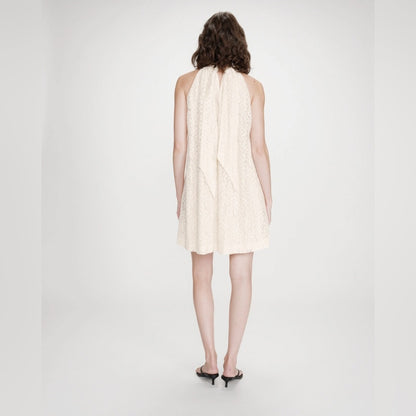 Grace & Mila - Sleeveless short lace dress ecru Vasarely