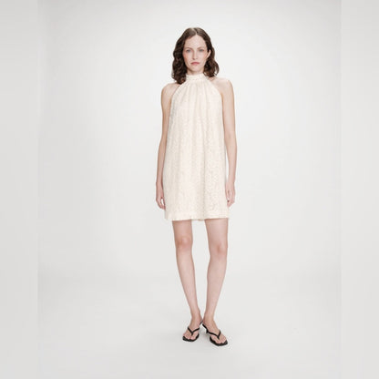 Grace & Mila - Sleeveless short lace dress ecru Vasarely
