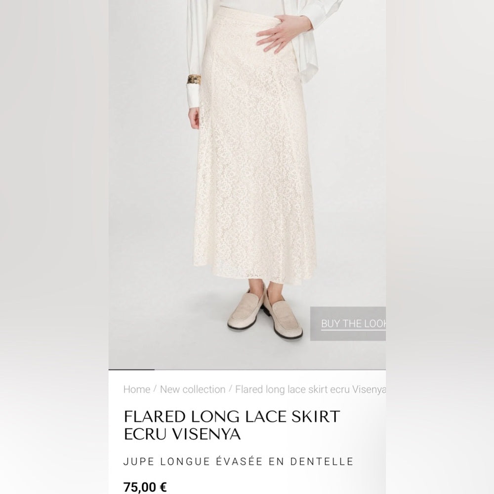Grace & Mila - FLARED LONG LACE SKIRT
ECRU VISENYA